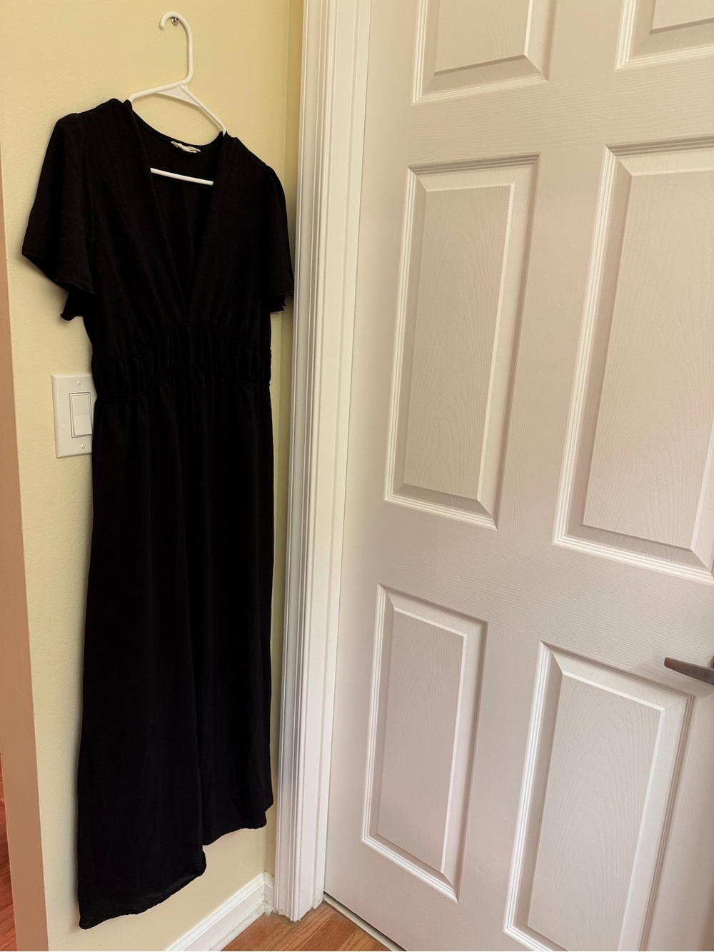 See You Monday Black V-Neck Maxi Dress